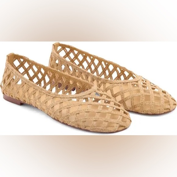 Mango Natural Fiber Woven Ballet Flats BNIB - Picture 1 of 5